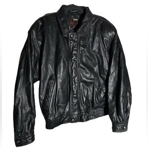VTG Danier Black Leather Jacket Men's Size Medium Made in Canada